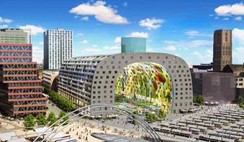 Overview van de Markthal in Rotterdam.