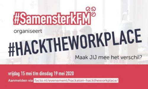 Afbeelding van de uitnodiging van de hackathon georganiseerd op 15 mei 2020.