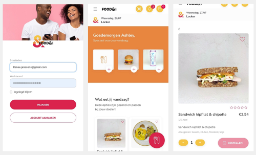 Food&i webapp printscreen smartphone bestellen lunch