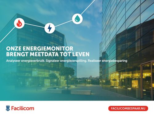 Beeld van brochure bespaar.nu met tekst Onze energiemonitor brengt meetdata tot leven