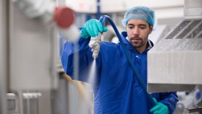 Schoonmaak in de voedingsmiddelenindustrie